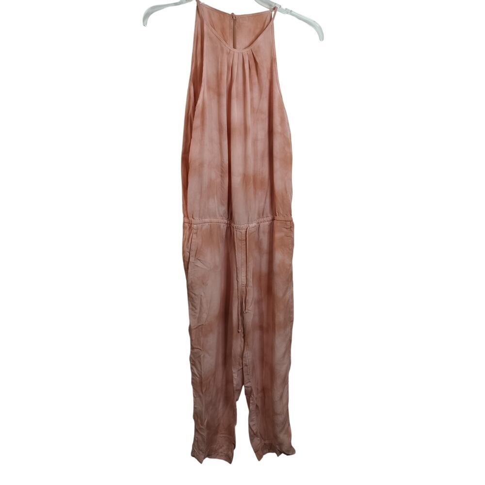 3535) Anthropologie Cloth & Stone Pink Tie Dye Tencel Jumpsuit Size Large